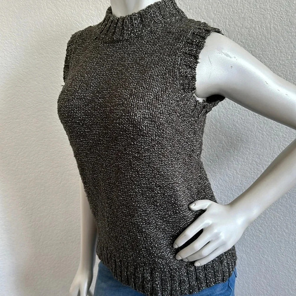 Naadam Sweater Vest Tank Marled Olive Green Women’s Knit - Picture 4 of 10